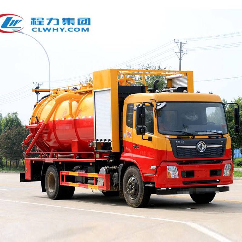 Dongfeng 4x2 sludge transport truck 4 square water tank 8 square waste tank